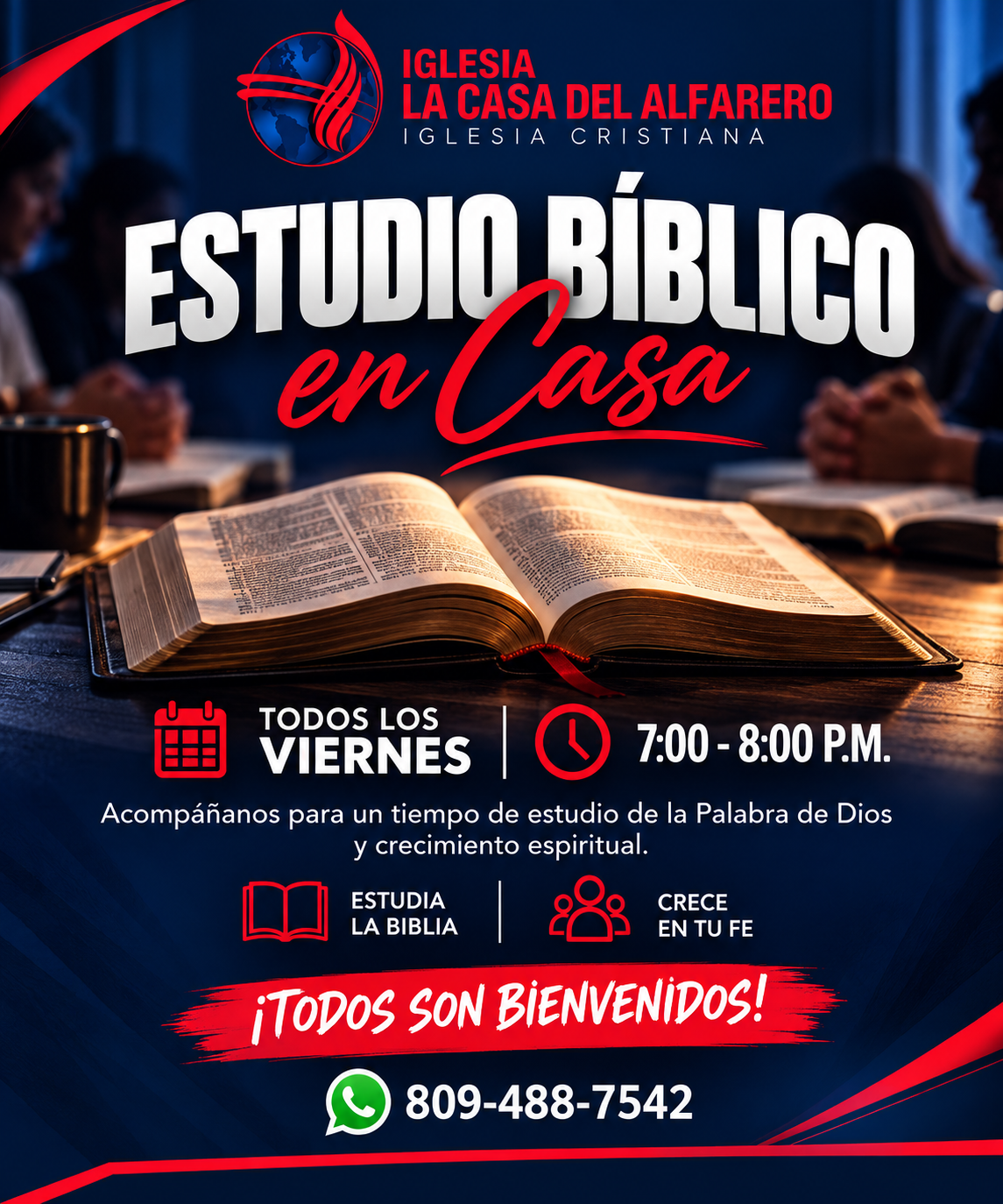 Flyer Estudio Bíblico en Casa